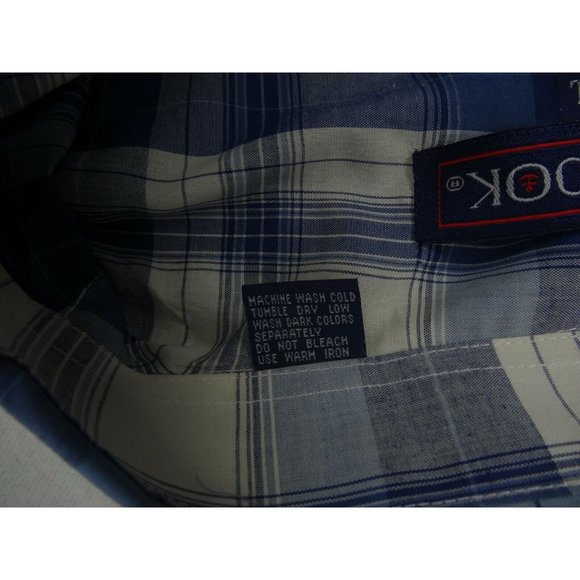 J. G. HOOK Mens Shirt XL Long Sleeve Button Up Plaid Blue White - Picture 8 of 8